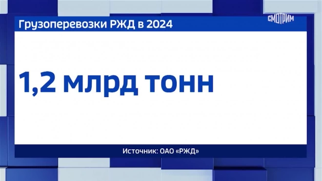 Объем грузоперевозок по сети РЖД составил более 1 млрд тонн в 2024 году