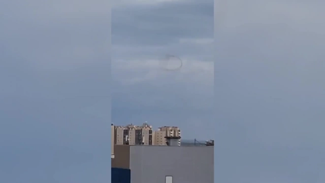 В небе над Петербургом заметили кольцо черного дыма