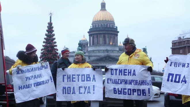 Законодательное Собрание Петербурга пикетируют эсеры