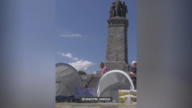 В Софии протестующие вышли на защиту памятника Советской армии