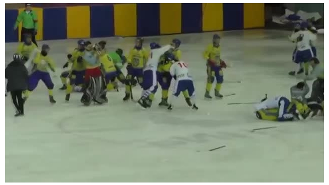 Украинские и монгольские хоккеисты устроили ледовое побоище после матча