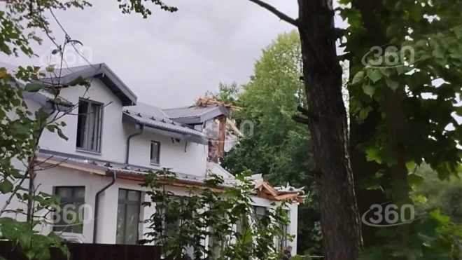 Повреждённый после падения БПЛА дом в Химках попал на видео
