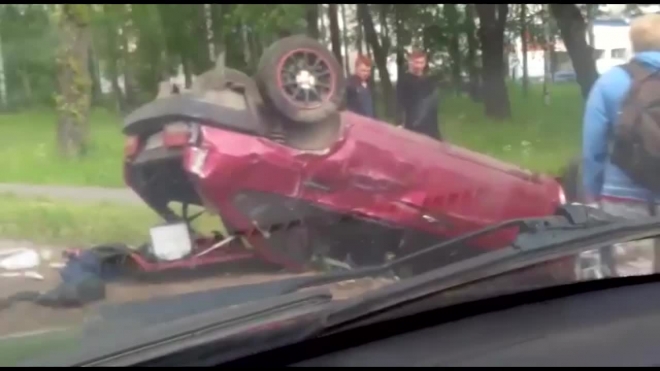 Видео ужасного ДТП на Колпинском шоссе