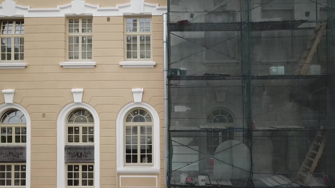 Видео: продолжается реставрация здания почтамта в Выборге