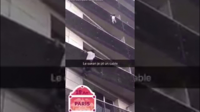 Франция: "Человек-паук" спас 4-летнего ребенка повисшего на балконе