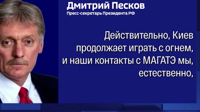 Киев играет с огнем, угрожая безопасности Курской АЭС, заявил Песков