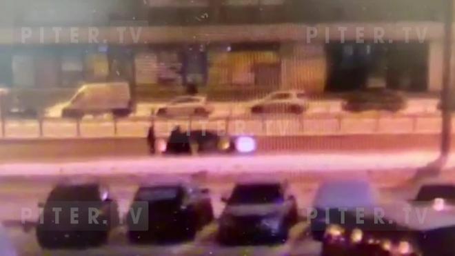 Ограбление и драка на проспекте Просвещения попали на видео
