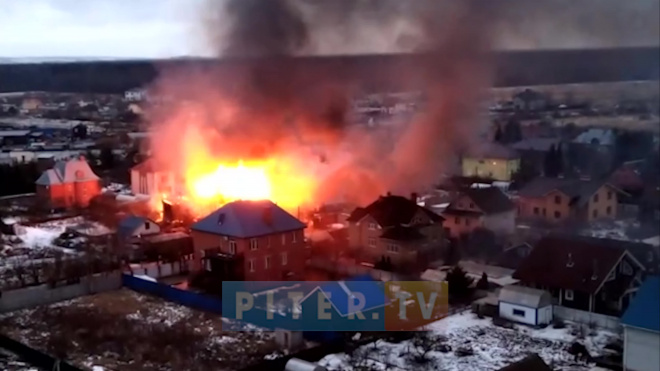 Пожар в поселке Новоселье