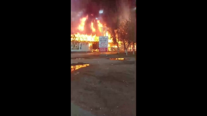 В Минусинске произошел сильный пожар