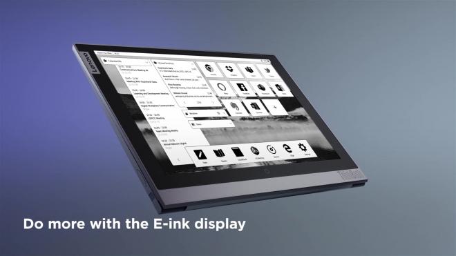 Lenovo показала ноутбук с дополнительным экраном, как у электронной книги
