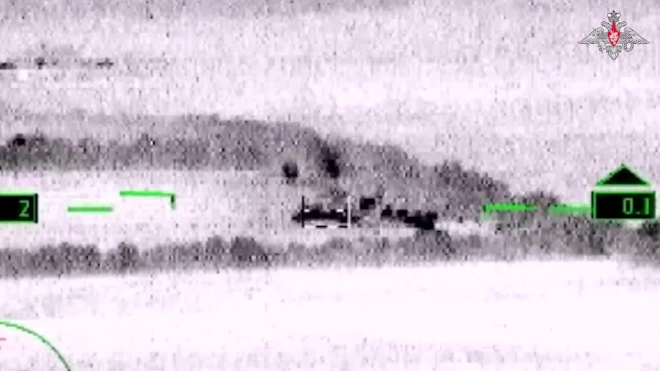 Опубликовано видео удара Ка-52 по колонне иностранной бронетехники ВСУ