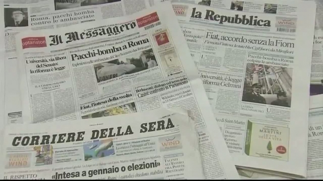 Италия взбудоражена сообщениями  о бомбах