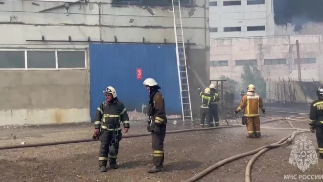 В Воронеже загорелся склад с деревянными поддонами