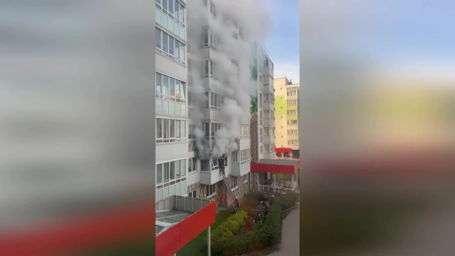 Утром в Янино горел балкон на втором этаже жилого дома