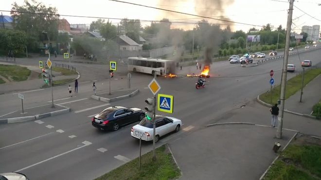 Появилось видео жуткого ДТП в Красноярске