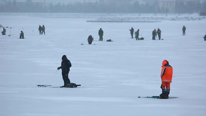 Сотрудники МЧС попросили рыбаков уйти со льда акватории Невской губы