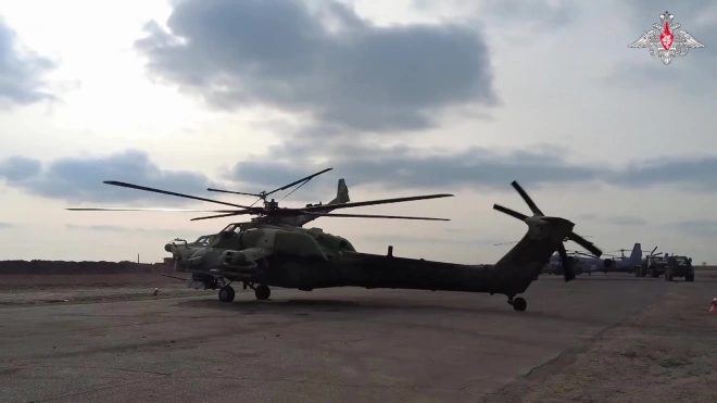 Минобороны показало кадры боевой работы ударных вертолетов Ми-28Н
