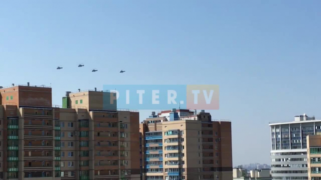 Репетиция ко дню ВМФ в самом разгаре: в Кудрово замечены вертолеты