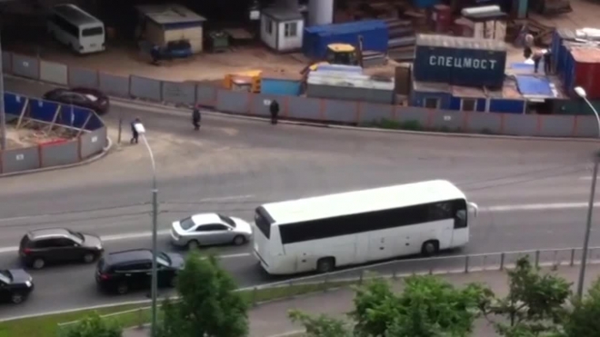 Водители нарушают ПДД из-за изменения схемы заезда на ЗСД с Васильевского острова