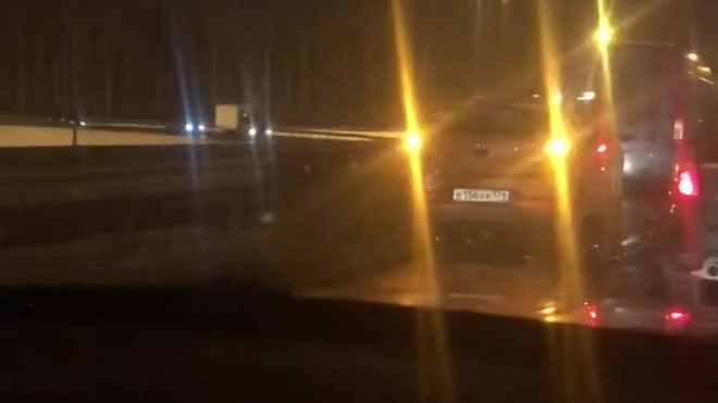 На Колтушском шоссе произошло двойное ДТП 