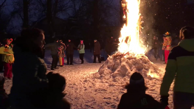 Петербуржцы самоорганизовались и сожгли чучело зимы 