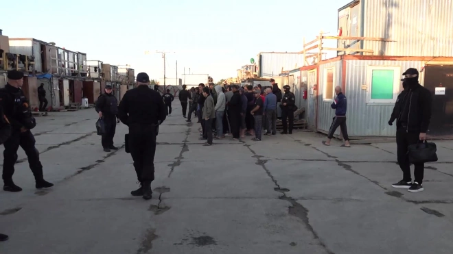 Полицейские пришли с проверкой на стройку на Пулковском шоссе