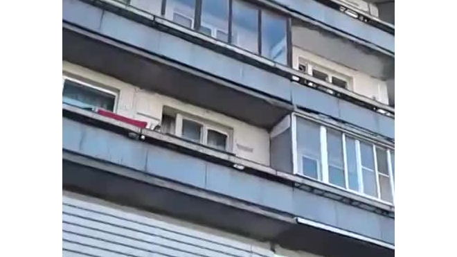 Видео: девушка грозится выпрыгнуть из окна в Петербурге