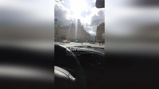 Девушка выбежала на проезжую часть Петропавловского моста и мешает водителям: видео
