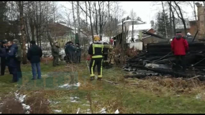 Появилось видео крупного пожара во Всеволожском районе