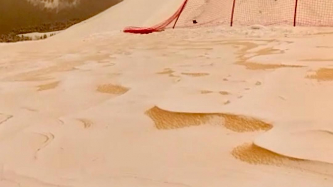 Видео из Сочи: Песчаная буря раскрасила Красную Поляну в марсианские цвета