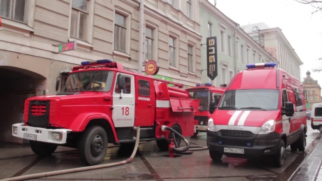 Пожарные спасли двух человек из полыхающей квартиры на Брюсовской