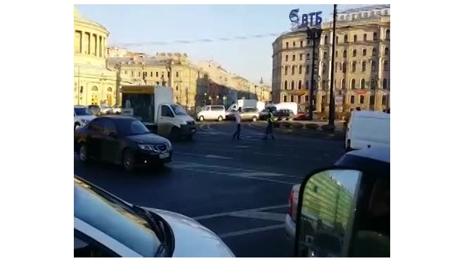 В Петербурге мужчина выскочил из автомобиля, ударил полицейского ножом в шею и был застрелен на месте