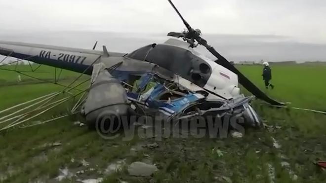 Вертолет совершил жесткую посадку на Кубани