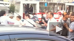 Опубликовано видео жестокого избиения активистов "Хрюши против" в супермаркете "Народный"