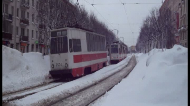 Трамвайный затор на Новочеркасском