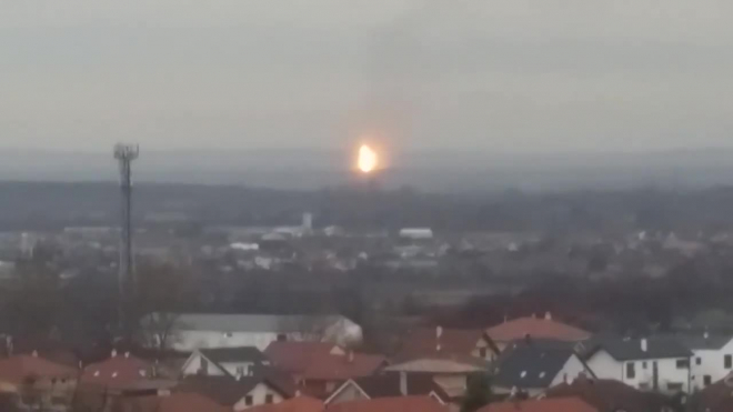 Появилось видео мощного взрыва на газопроводе в Австрии