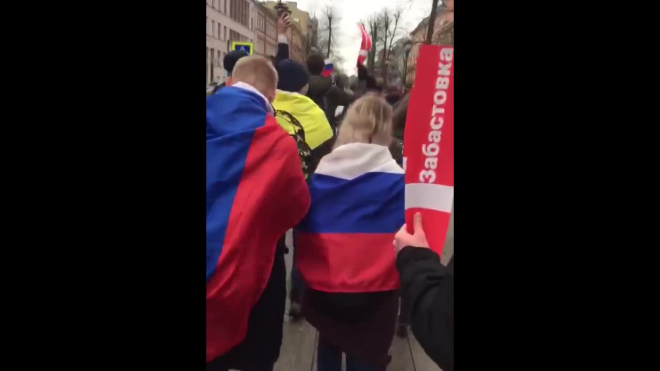 Участники  протеста направились на  Таврическую