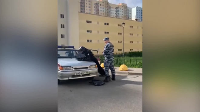 На видео попало задержание страйкболиста, который пытался пройти в школу с оружием