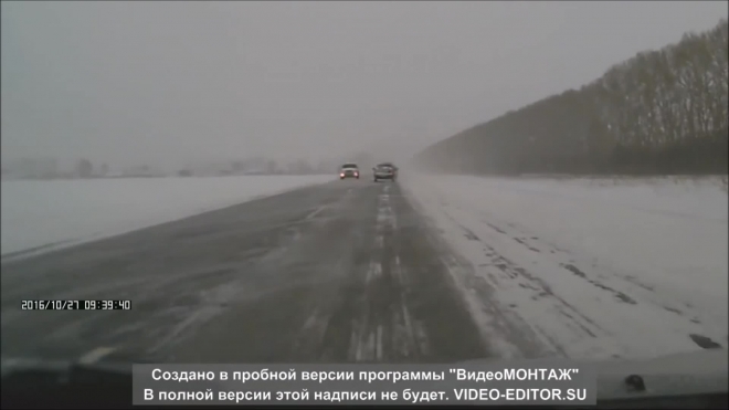 Зимнее ДТП на трассе.