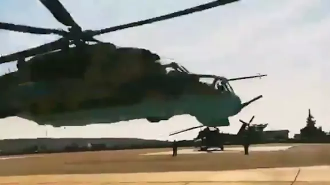 Экстремальный полет Ми-25 в Сирии сняли на видео