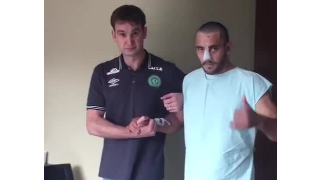 Выживший футболист выложил первое видео после авиакатастрофы