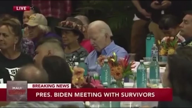Джо Байден заснул во время встречи с жертвами катастрофических пожаров на Гавайях