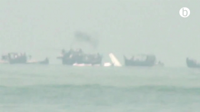 Появилось видео с места падения транспортного Ан-26 в Бангладеше