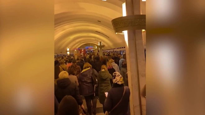 Станция "Улица Дыбенко" закрыта на вход из-за падения пассажира на путь