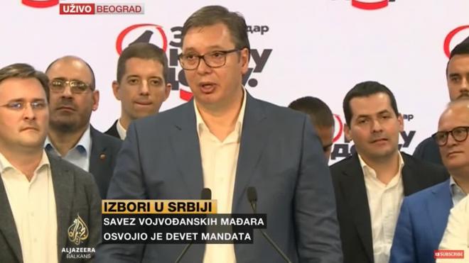 Вучич объявил о победе своей партии на парламентских выборах