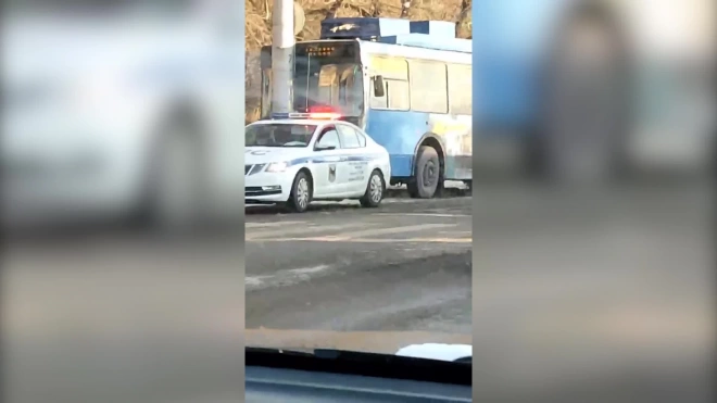 В Иркутске троллейбус врезался в фонарный столб
