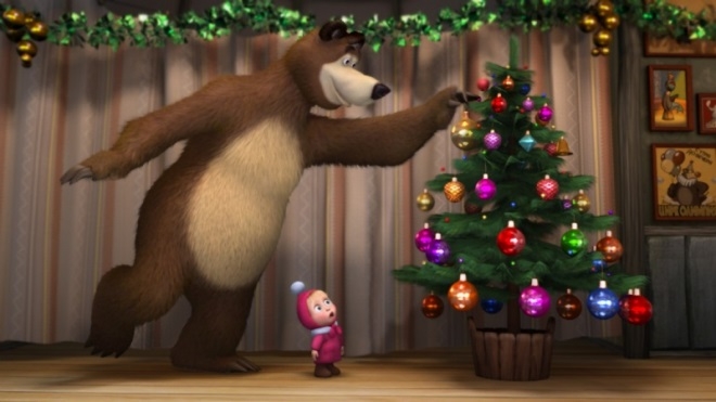 "Маша и медведь": в новогодние праздники дети не могут оторваться от задорного мультфильма