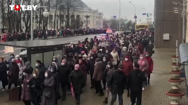 Акция протеста пенсионеров проходит в Минске