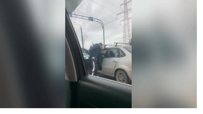 Видео: мужчина избил пожилого водителя на Пискарёвском проспекте