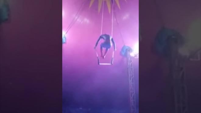 Видео из Бразилии: Воздушный акробат сорвался с высоты во время выступления в цирке